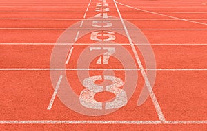 Number on running track background