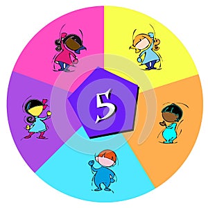 Number Seven for Children or Baby Cartoon