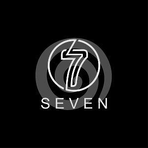 Number Seven Logo vector illustration