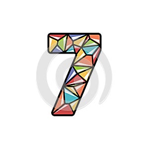 Number seven shiny logo design