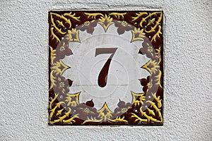 Number Seven Wall Tile