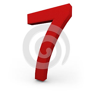 Number Seven on White Background