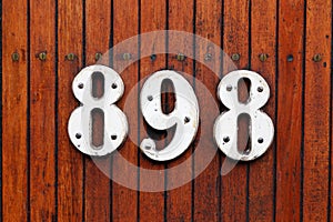 Number 898 sign