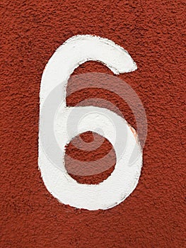 Number six in arabic numeral - house number 6