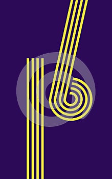 Number Sixteen 16 concentric lines style