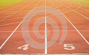 The number at start point of running track or athlete track in stadium.