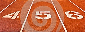 Number on the start of a running track