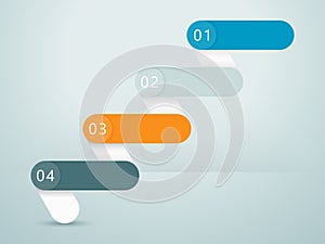 Number Steps 3d Infographic 1 to 4 C