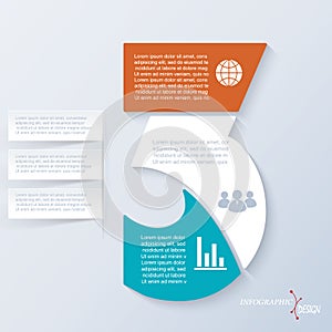 Number 3 template for project or presentation with segm