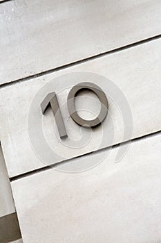 Number Ten on Building
