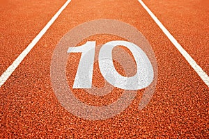 Number ten on running track