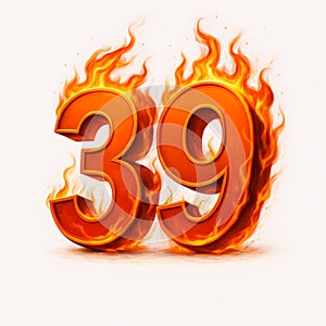 Number Thirty Nine with Fire