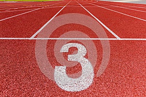 Number three on the running track