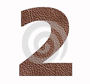 Number two 2 - Brown leather texture background