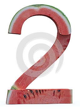 Number Two made with watermelon