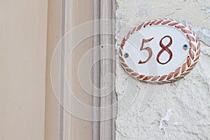 Number on a wall
