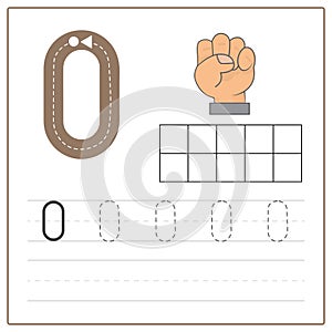 Number writing practice 0