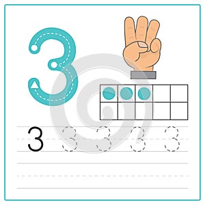 Number writing practice 3