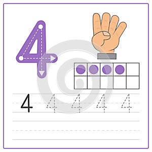 Number writing practice 4