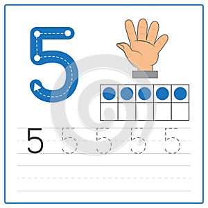 Number writing practice 5