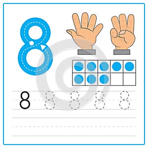 Number writing practice 8