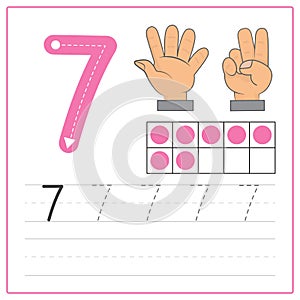 Number writing practice 7
