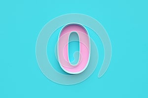 Number zero on blue background