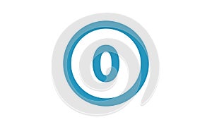 Number zero button vector image