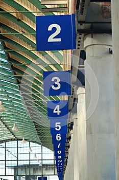 Numbered Bays at Bus Station photo