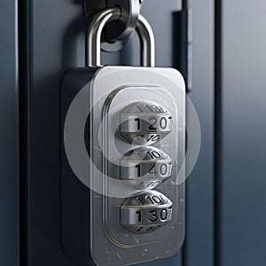 Numbered dials, displaying numbers 1207, 1407, and 1307. The padlock