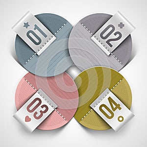 Numbered infographics paper labels