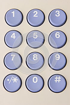 Numbered keypad