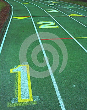 Numbered lanes photo