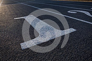 Numbered Lanes of a Track and Field Starting Point