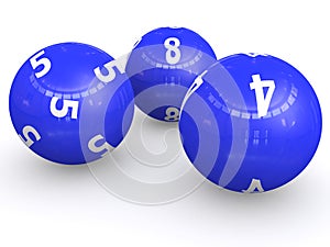 Numbered lottery balls