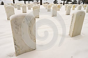 Numbered Marble Headstones Gravestones Little Big Horn Battlefield photo