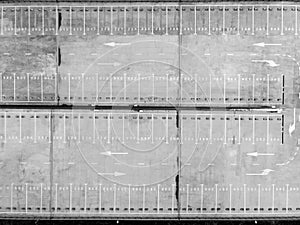 Numbered new parking lot. aerial view