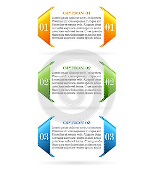 Numbered option info cards