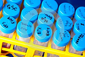 Numbered plastic tubes