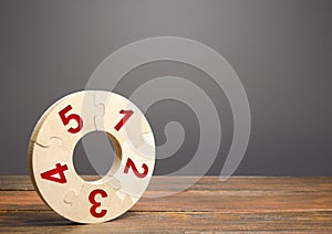 Numbered puzzle ring. Contract, agreement road map. Business planning, action plan. Priority task items. Organization and
