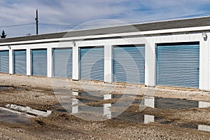 Numbered self storage and mini storage garage units VI