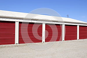 Numbered self storage and mini storage garage units X