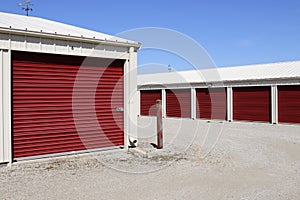 Numbered self storage and mini storage garage units XII