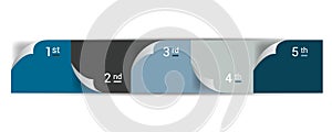 Numbered step by step diagram. Infographic flat tab.