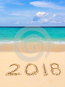 Numbers 2018 on beach