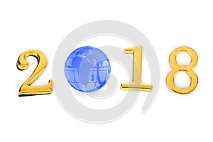 Numbers 2018 and globe