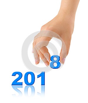 Numbers 2018 and hand