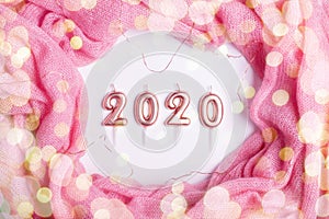 Numbers 2020 pink scarf
