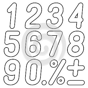 The numbers of bands on a white background.