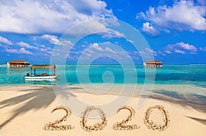 Numbers 2020 on beach